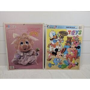 Vintage Muppet Babies Frame Tray Puzzle Disney Babies Miss Piggy Mickey‎ 80s